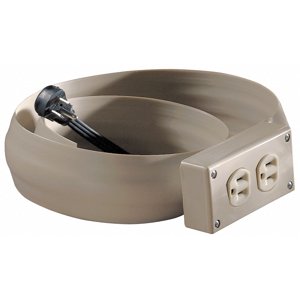 FLEXIDUCT 8 ft, 6 ft. Covered 300VAC Indoor Power Extensions with Cord Cover, Beige; No. of Outlets: 2