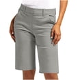 thumbnail image 1 of Liquidation d'Économies d'Été 2025! Shorts pour Femmes Shorts en Sergé Extensible Grande Taille Taille Fine à Enfiler Shorts de Randonnée Réguliers d'Été Décontractés avec Poches, 1 of 8