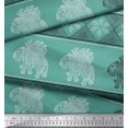 thumbnail image 3 of Soimoi Polyester Crepe Fabric Floral & Elephant Block Print Fabric by Yard 42 Inch Wide, 3 of 3