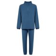 thumbnail image 2 of Kmbangi Solid Color Stand Collar Long Sleeve Tops+ Long Ankle Banded Pants, 2 of 9