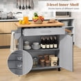 thumbnail image 4 of Costway Kitchen Island 44" Rolling Kitchen Cart with Drawer Adjustable Shelf Spice Rack Gray, 4 of 10
