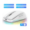 thumbnail image 2 of JOMAA Dual Mode Wireless Mouse, 2.4G & Bluetooth, 2400 DPI, RGB Backlight, USB-C Charging, White/Black/Pink, 2 of 8