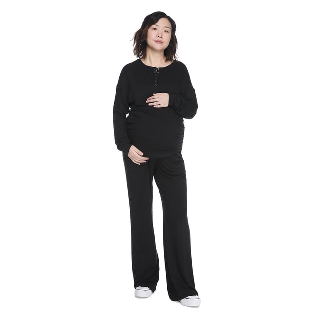 Paisley Sky Maternity Long-Sleeve Lounge Henley