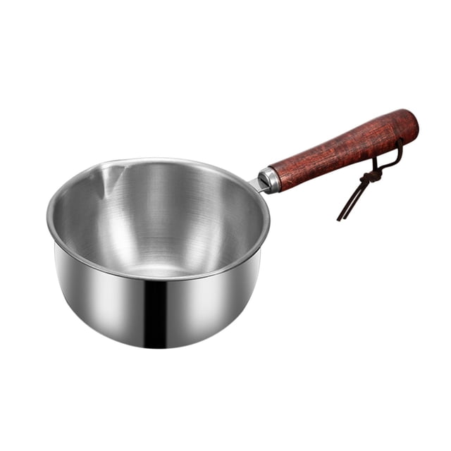 Casserole en Acier Inoxydable, Mini Casserole pour Réchauffer le Lait, Faire Fondre le Chocolat, Sauces, Répartition Uniforme de la Chaleur, Casserole de Cuisine Durable avec Poignée, Mesure de l'Huile