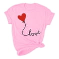 thumbnail image 5 of Meichang Hauts pour Femmes T-Shirts de la Saint-Valentin T-Shirts de Fête à Col Rond T-Shirts à Imprimé Cœur d'Amour T-Shirts à Manches Courtes Jolis Tees Blouses en Liquidation, 5 of 5