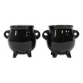 thumbnail image 4 of Halloween Witching Hour Wicca Witch Magic Black Cauldrons Salt N Pepper Shakers, 4 of 7
