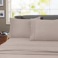 thumbnail image 2 of 600 Thread Count 100% Cotton Wrinkle Free Striped Sheet Set (King, Taupe), 2 of 2