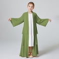 thumbnail image 3 of Liyamei Kids Muslim Chiffon Abaya For Girls Open Front Cardigan Dress Robe,4-5 Years, 3 of 3
