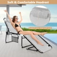 thumbnail image 2 of Gymax Folding Chaise Lounge Chair Adjustable Beach Chair w/ Comfortable Headrest, 2 of 9