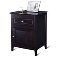 thumbnail image 1 of Costway Table de Chevet avec Tiroir Table d'Appoint Bout de Canapé Armoire de Rangement Espresso, 1 of 10