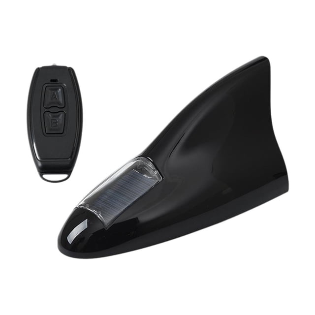 Car Solar Shark Fin Antenna Remote Control Flashing Light Body Decoration