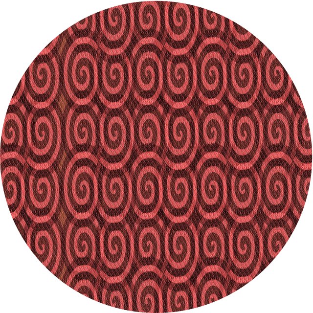 Ahgly Tapis Rond Lavable en Machine Intérieur Transitionnel Rouge Cramoisi, 8 Pieds Rond