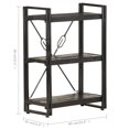 thumbnail image 4 of vidaXL 3-Tier Bookcase Black 60x30x80 cm Solid Mango Wood, 4 of 5