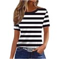 thumbnail image 3 of Sentmoon Haut pour Femmes Chemisiers pour Femmes Chic Décontracté Été avec Imprimé Manches Courtes Col Rond Coupe Ajustée Boho T-Shirt pour Femmes pour le Gym et l'Entraînement P-2TG, 3 of 5