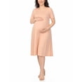 thumbnail image 1 of White Mark Women’s Maternity Short Sleeve Midi A-Line Dress, 1 of 6