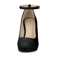 thumbnail image 2 of BLISSFUL STEP Chaussures pour Femmes Bout Rond Talon Aiguille Bride à la Cheville Escarpins Noir 7, 2 of 8