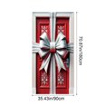 thumbnail image 3 of Qiulaii 2 Pcs Rideau de Porte de Noël avec Design Festif de Nœud - Polyester Durable Décoration de Fête pour Porte Intérieure 35*71 Po, 3 of 9