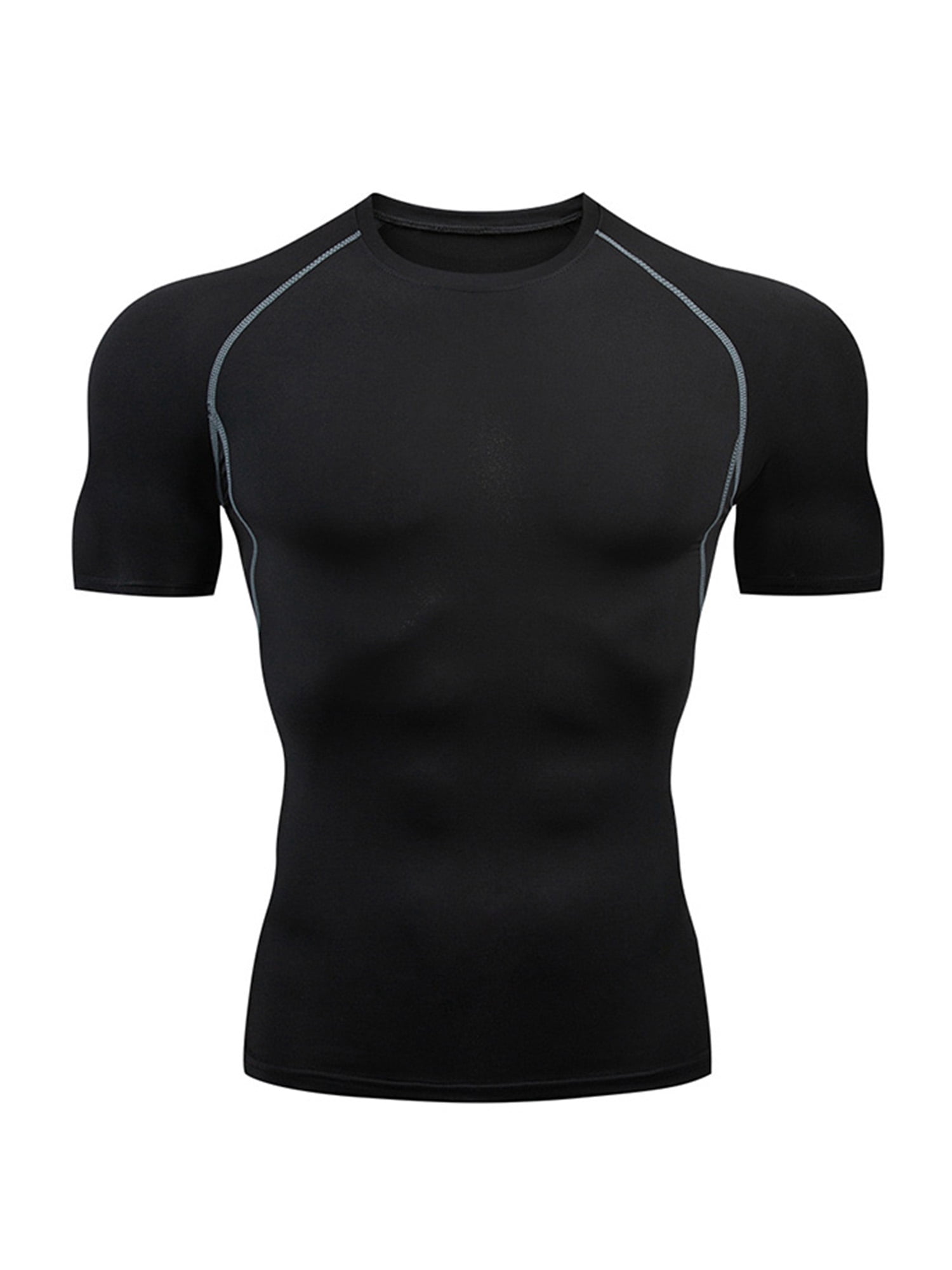 Innerwin Sport T Shirt Short Sleeve Mens Summer Tops Gym Plain Breathable Compression Shirts Classic XL