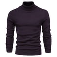 thumbnail image 1 of Chandail à Manches Longues pour Hommes Chandail Uni à Col Montant Chandail à Manches Longues Ample Chandail de Base Hauts Chandail Col Roulé Chandail Léger Hauts pour Hommes P-106 Brun m, 1 of 5