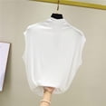 thumbnail image 2 of FAIWAD Tops for Women Trendy Half Turtleneck Solid Color Comfy Tee Cap Sleeve Tank Tops Casual Summer Spring Top, 2 of 3