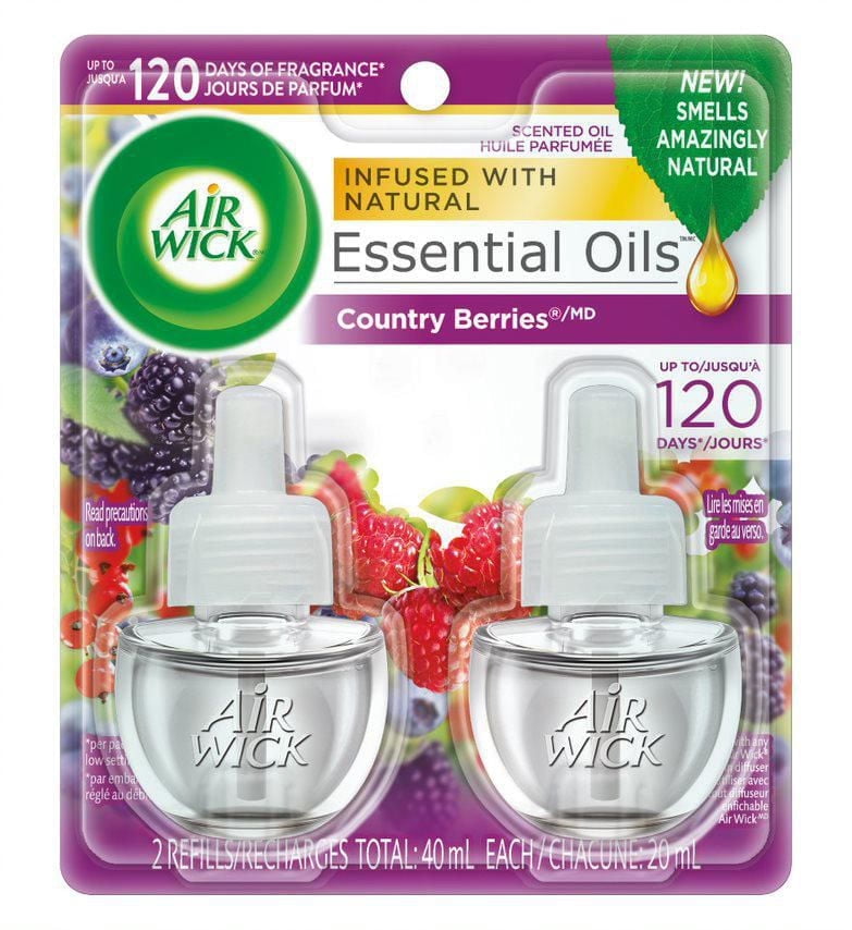 Air Wick Plug-in Air Freshener, Scented Oil Refills, Country Berries, 2 Refills