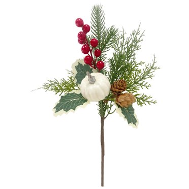 Christmas Red Berry Picks Stems,Artificial Christmas Picks Assorted Red Berry Picks Stems,Faux Pine Picks Spray with Pinecones Holly for Christmas Floral Arrangement Wreath Winter Holiday Decor
