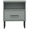 thumbnail image 2 of vidaXL Table de Chevet avec Pattes en Métal Gris Bois Massif Pin OSLO, 2 of 5