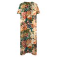 thumbnail image 4 of Cameland Robe d'Été pour Femme Décontractée à Col en V avec Boutons, Manches Courtes, Imprimée, Coupe Évasée, avec Poche, 4 of 4