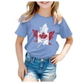 thumbnail image 1 of PMVFHDE Canada Day T-Shirt à Motif Imprimé de Feuille d'Érable Haut Musical Filles T-Shirt à Manches Courtes T-Shirt d'Été à Col Rond Coupe Décontractée Chandails de Base, 1 of 4