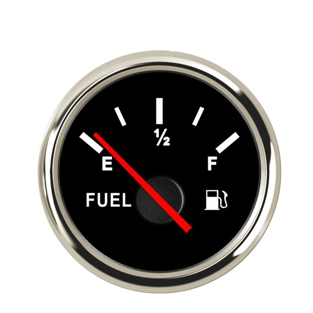 Boat Marine Fuel Level Gauge 52mm Pointer Fuel Level Gauge LED Light Display Fuel Gauge For Universal Boat Car Truck RV Camper ,High Sensitivity & Precision