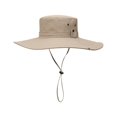 thumbnail image 1 of Men Sun Hat Solid Color Fasten String Wide Brim Sunscreen Beach Hat Summer Head Supply, 1 of 10