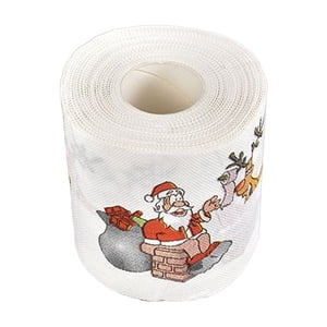 MVRLSH Nettoyage Cloth Noël Toilette Papier Roll Nouveauté Papier toilette Santa Holiday Toilette Paper Funny Noël Toilet Papier Holiday Toilet Paper Roll Pour les Décorations de Noël