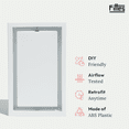 thumbnail image 2 of Fittes Framed Wall Vent [Lite], Minimalist ABS Plastic HVAC Air Return Register Cover, Customizable Modern Airflow Solution for Home or Ceiling, 15-Min DIY Install – 4"x10" – Cotton White, 2 of 13