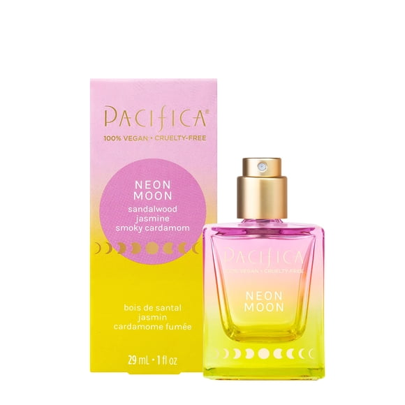 Pacifica Beauty | Neon Moon Spray Perfume | Sandalwood, Jasmine, Smoky Cardamom Notes | Natural + Essential Oils | Clean Fragrance | Vegan + Cruelty Free