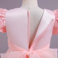 thumbnail image 4 of EGNMCR Vêtements pour Bébé Fille Robe Enfants Robe Sans Manches Princesse Nœud Papillon Dentelle Fleurs Robe en Tulle Robe Capitonnée, 4 of 9