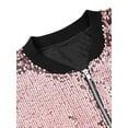 thumbnail image 4 of INSPIRE CHIC Vestes pour Hommes Manches Longues Fermeture Éclair Blouson Bomber Pailleté Manteaux m Rose Or, 4 of 7