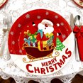 thumbnail image 4 of Santa Claus Themed Disposable Round Paper Plates for Festive Holiday Table Settings, 4 of 6