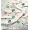 thumbnail image 1 of Soimoi Blue polyester Crepe Fabric Brush Stroke Abstract Printed Fabric 1 Yard 42 Inch Wide, 1 of 3