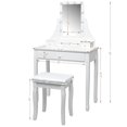 thumbnail image 1 of Patiojoy Ensemble Coiffeuse Table Commode avec Lumière DEL et Tabouret Rembourré Blanc, 1 of 8
