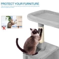 thumbnail image 3 of 32 Inch Cat Tree with Sisal-Covered Scratching Posts and 1 Plush Condos Cat Condo Furniture for Kittens, Light Gray, 3 of 7
