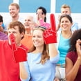 thumbnail image 2 of Red Foam Hand Glove Sports Fan Cheering Finger Pointing Rally Prop Game Event Enthusiasm Accessory Red #8684m, 2 of 5
