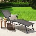 thumbnail image 3 of Gymax Ensemble de 2 Chaises Longues d'Extérieur Réglables pour Patio, Fauteuils Inclinables Pliants Gris, 3 of 10