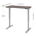 thumbnail image 5 of Bestar Upstand 61 cm × 122 cm (24 in. × 48 in.) Height-adjustable Desk(GREY), 5 of 5