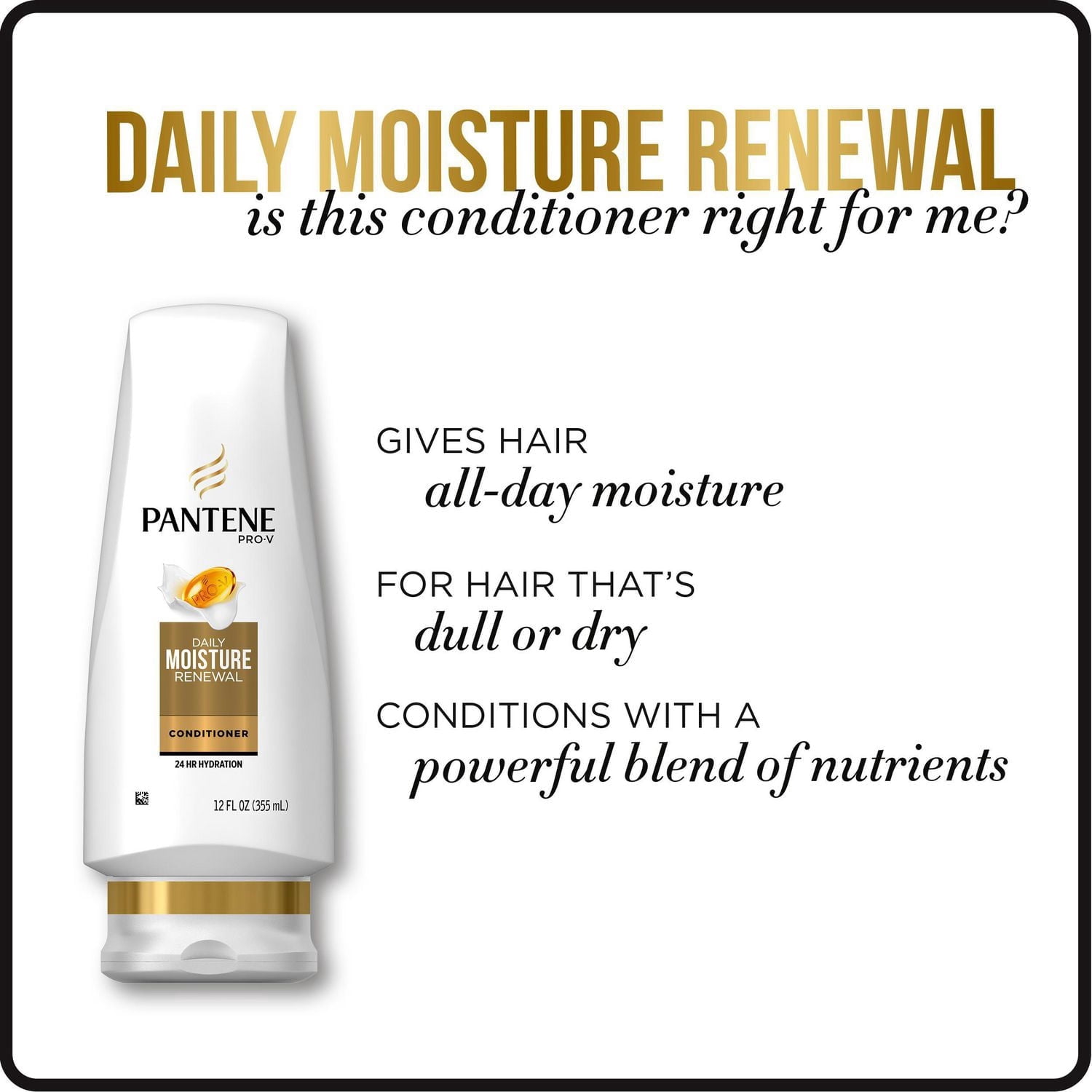Pantene Renouvellement de l'Hydratation Quotidienne 72 H Hydratation Intense Revitalisant 100ml