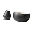 thumbnail image 4 of jifeng Ceramic Matcha Bowl with Whisk Holder Portable for Tabletop Tea Room Kitchen black, 4 of 9