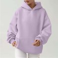 thumbnail image 2 of MeetoTime Women's Oversized Sweatshirt Fall Lightweight Long Sleeve Hoodie Fleece Pocket Pullover Tops, 2 of 6