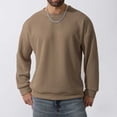 thumbnail image 3 of LOVZFMLL Vestes pour Hommes Décontractées Sport Manches Longues Couleur Unie Col Ras du Cou Chandail Chandail Base, 3 of 6