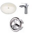 thumbnail image 1 of American Imaginations 19.5-in. W CUPC Oval Bathroom Undermount Sink Set In Biscuit - Chrome Hardware AI-26857, 1 of 8