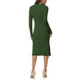 thumbnail image 4 of INSPIRE CHIC Women's Square Neck Long Sleeve Slim Fit Ribbed Knit Bodycon Midi Sweater Dress, 4 of 6