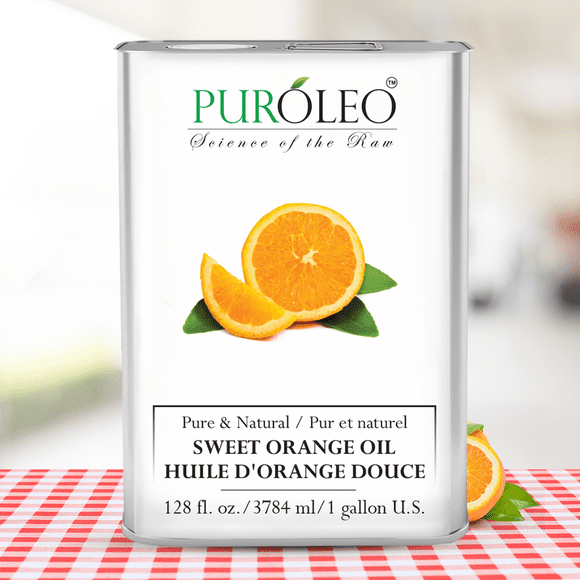 PUROLEO Sweet Orange Essential Oil 128 Fl Oz/3785 ML (Made In Canada) 100% Pure Therapeutic Grade for DIY Personal Care, Cleaning, Aromatherapy, diffuser, beauty, massage, face, hair